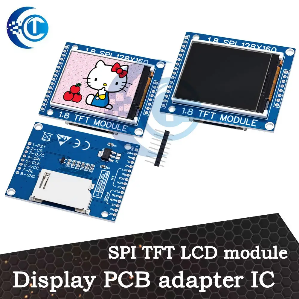 

1.8 Inch Serial SPI TFT LCD Module Display PCB Adapter IC 128x160 Dot Matrix 3.3V 5V IO Inerface Cmmpatible LCD1602 For Arduino
