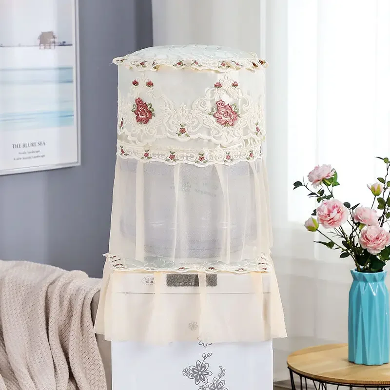 Household Water Dispenser Covers Dust-proof Multi-function Home Decoration Lace Floral Embroidered Cover 2pcs Rice Cooker Pads
