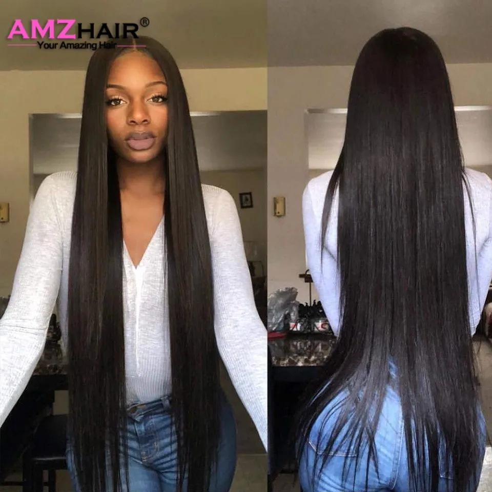 13X4 Lace Front Wig Bone Straight 180% Density Brazilian Remy Human Hair Wigs For Black Women Pre Plucked Lace Frontal Wigs