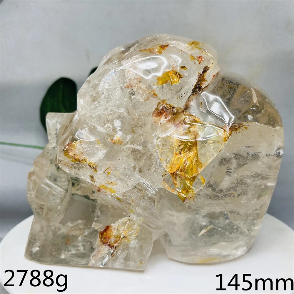 

Природный драгоценный камень, прозрачный кристалл, Радужный кристалл, коллодеон, кварцевый череп, череп смерти со стандартом, духовное лечение медитации