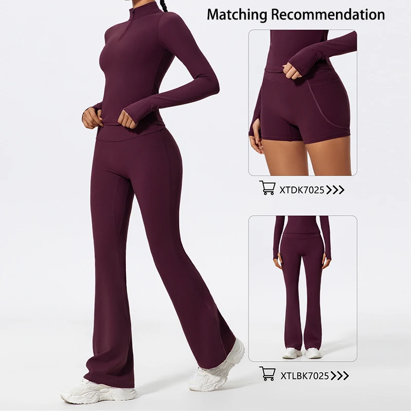 Ctenkevet Sports Half-Zip Top Women Yoga Wear Gym Training Suit Female Fitness Fall And Winter Sportwear Sport Outfit Woman