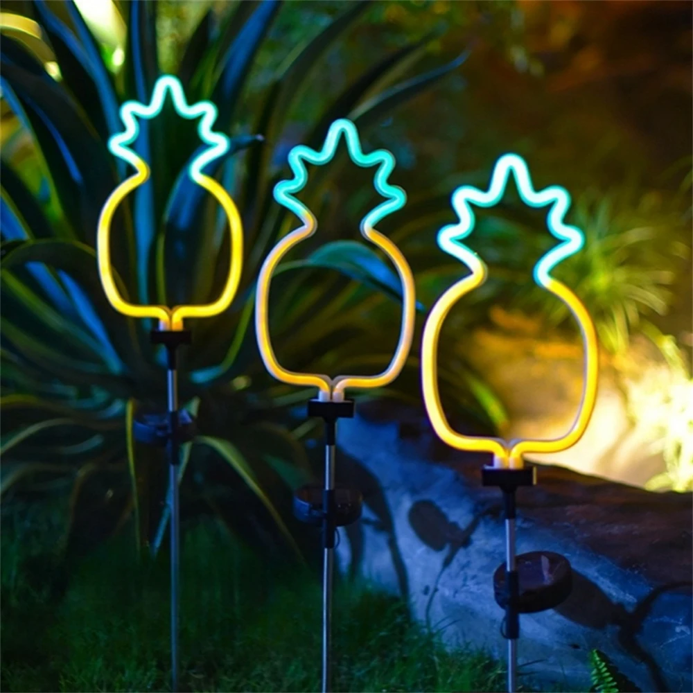 

Solar Neon Garden Light Outdoor Cactus Lights Flamingo Stake Lamp LED Waterproof Path Lighting for Christmas Yard Lawn Decor