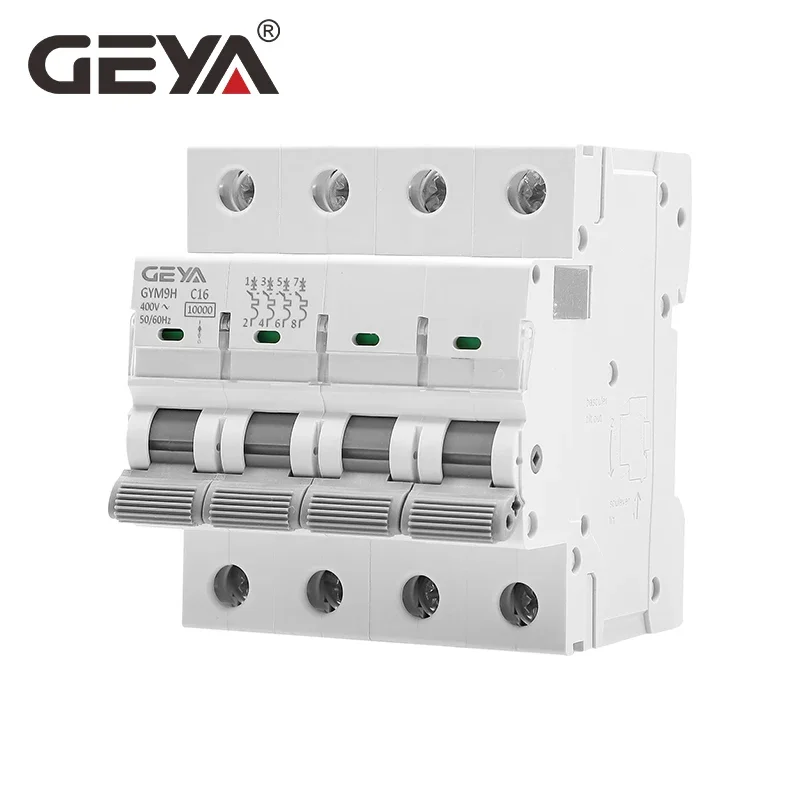 GEYA GYM9H 10KA MCB 1P 2P 3P 4P 6A 10A 16A 20A 25A 32A 40A 50A 63A Circuit Breaker 230V 400V C Curve CE CB Approved circuit breaker
