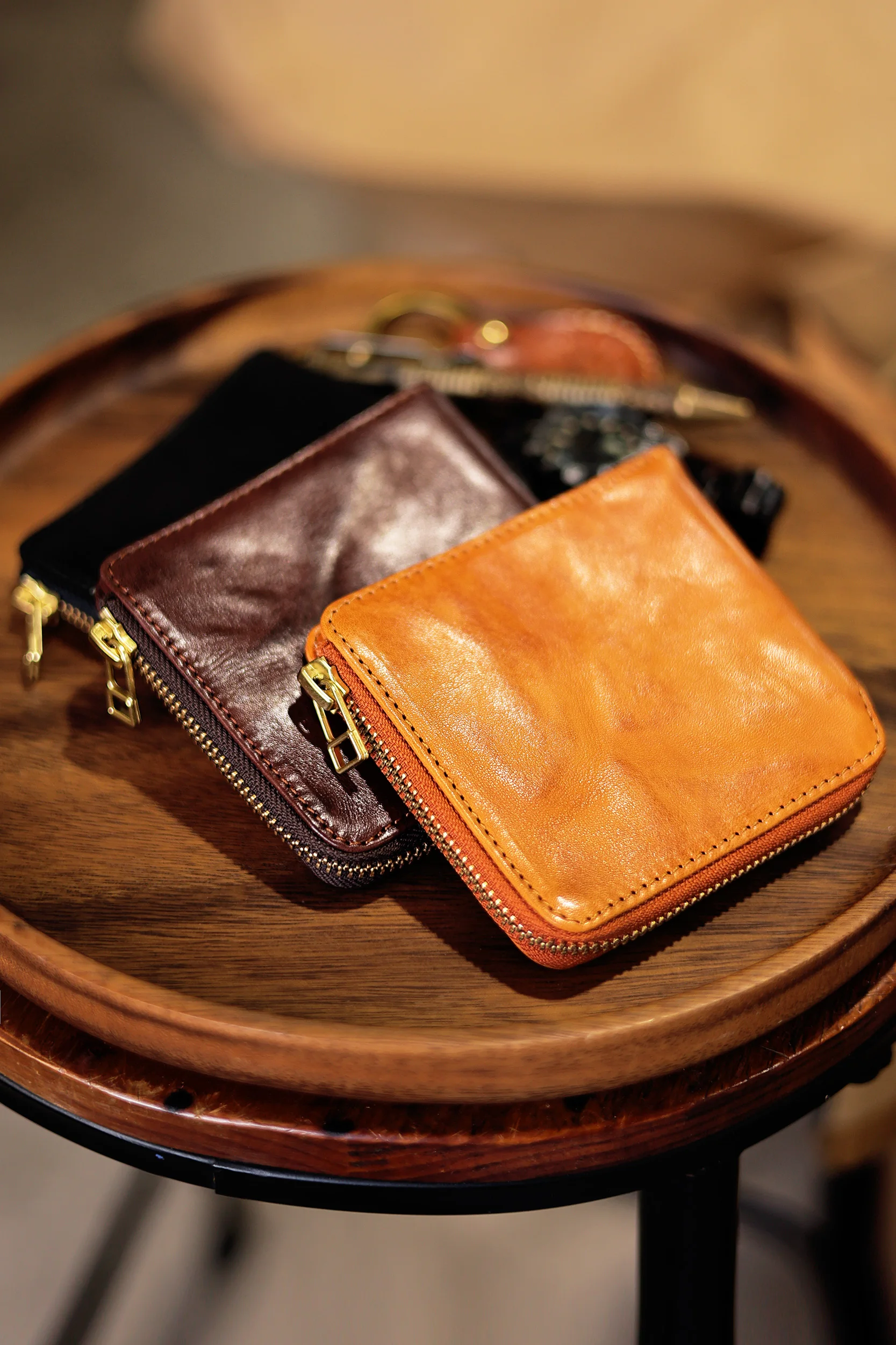 PNDME mode hochwertige pflanzlich gegerbte rindsleder männer kurze brieftasche vintage echtes leder ID kreditkarte halter geldbörse – Detail 12
