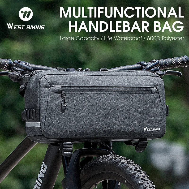 WEST BIKING Multifunction Bicycle Handlebar Bag Shoulder Waist