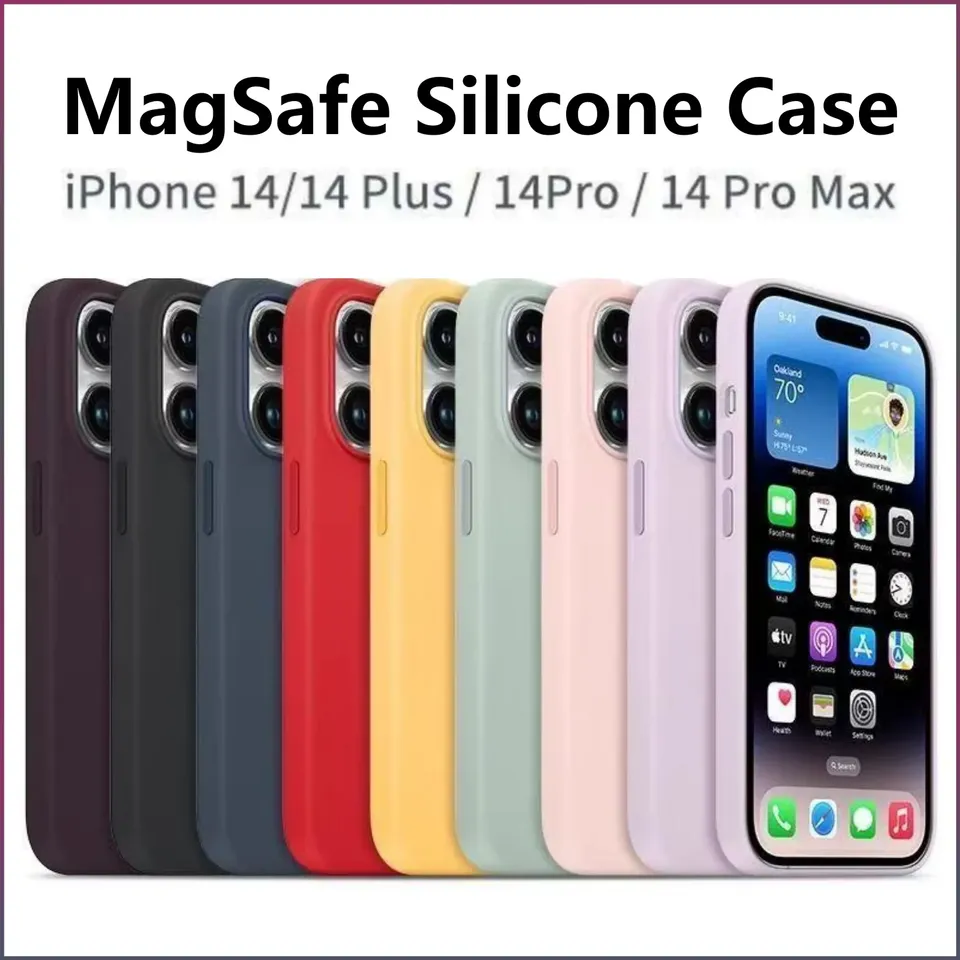 Apple case Animation Magsafe Liquid Silicone Magnetic Case for iPhone 14 Pro Max Pro Case Wireless Charging Drop Cover