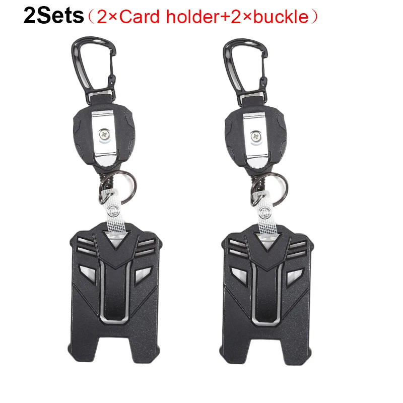 Badge Holder Carabiner Keychain Tactical ID Holder Retractable Reel Mountaineering thumbnail 2