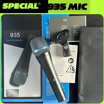 Microfono Professionale Senza Fili 935, Microfono a Mano per Karaoke dal Vivo, Microfono Cardioide Cablato per Canto sul Palco