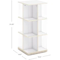 Rotating Book Display - White: Spinning Plywood Storage Bookshelf with Acrylic Windows for Kids Classroom, Playroom, or Bedroom 2