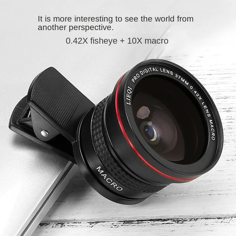 

HD 32K Wide Angle 0.42x Fisheye Lens + Macro LENS for Sony Camcorders 37mm Magnifying Mirror for Android Phone Universal Lens