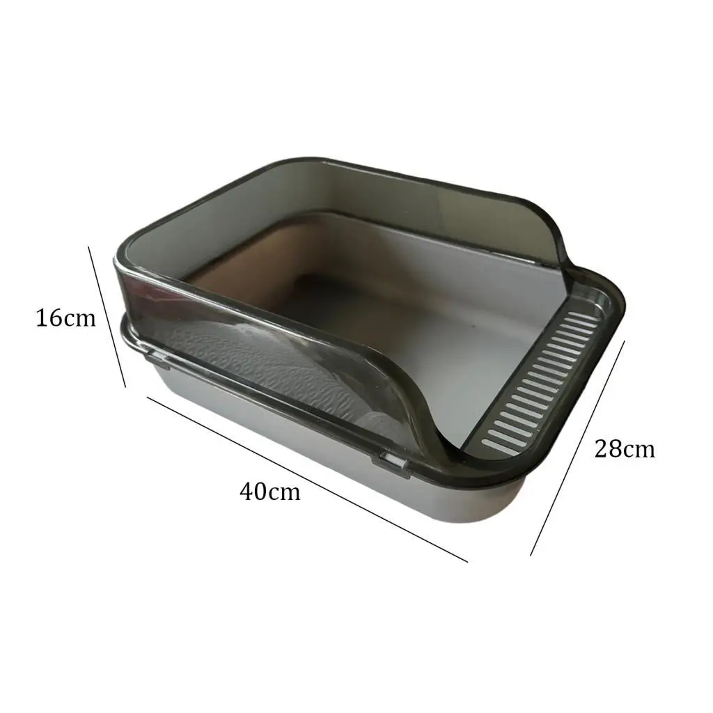 Cat Litter Box Kitty Litter Pan Anti Splashing Cats Potty Toilet with High Side Semi Closed Pet Tray Cats Pan