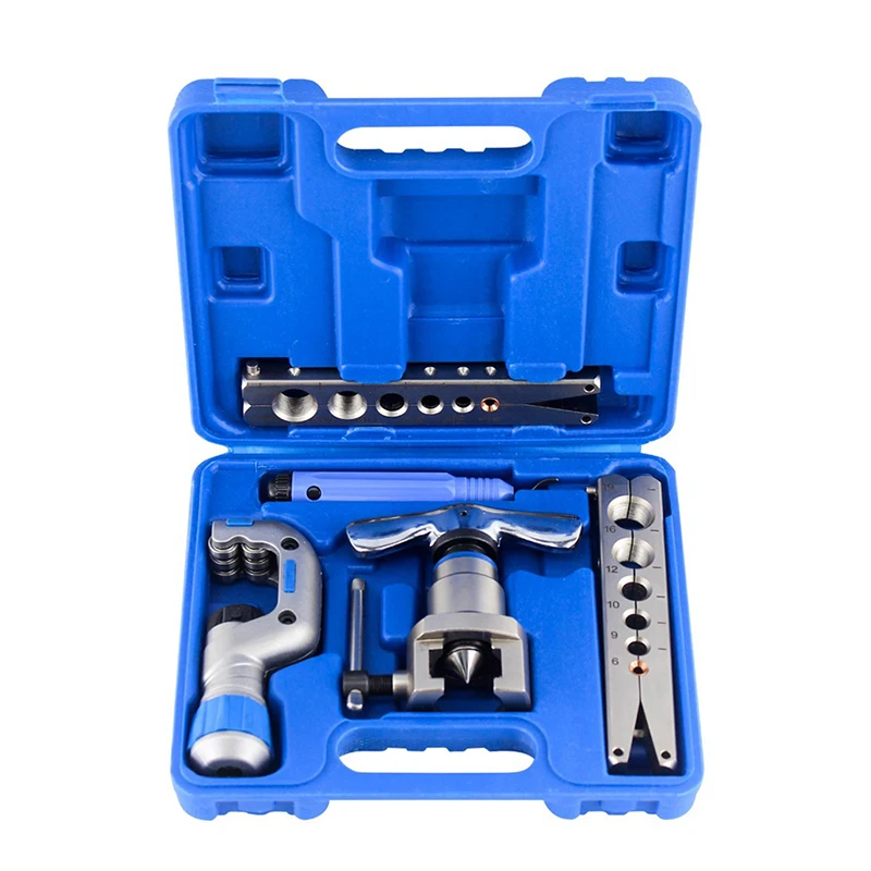 

HVAC Pipe Cone Flaring Tool Kit 6-19mm 45 Degree Angle Eccentric Cone Type Sets for Water Gas Refrigeration Brake Line