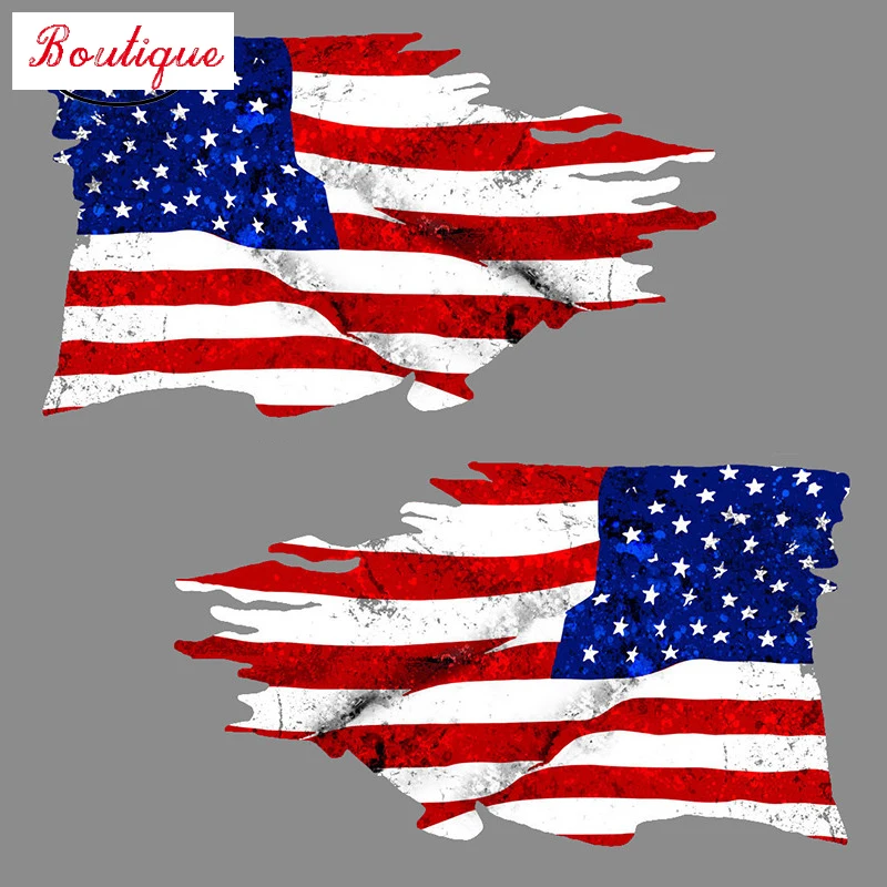 

American ragged flag, mirror stickers, 2-piece set of American bumper 3D waterproof cover scratch vinyl stickers, auto parts