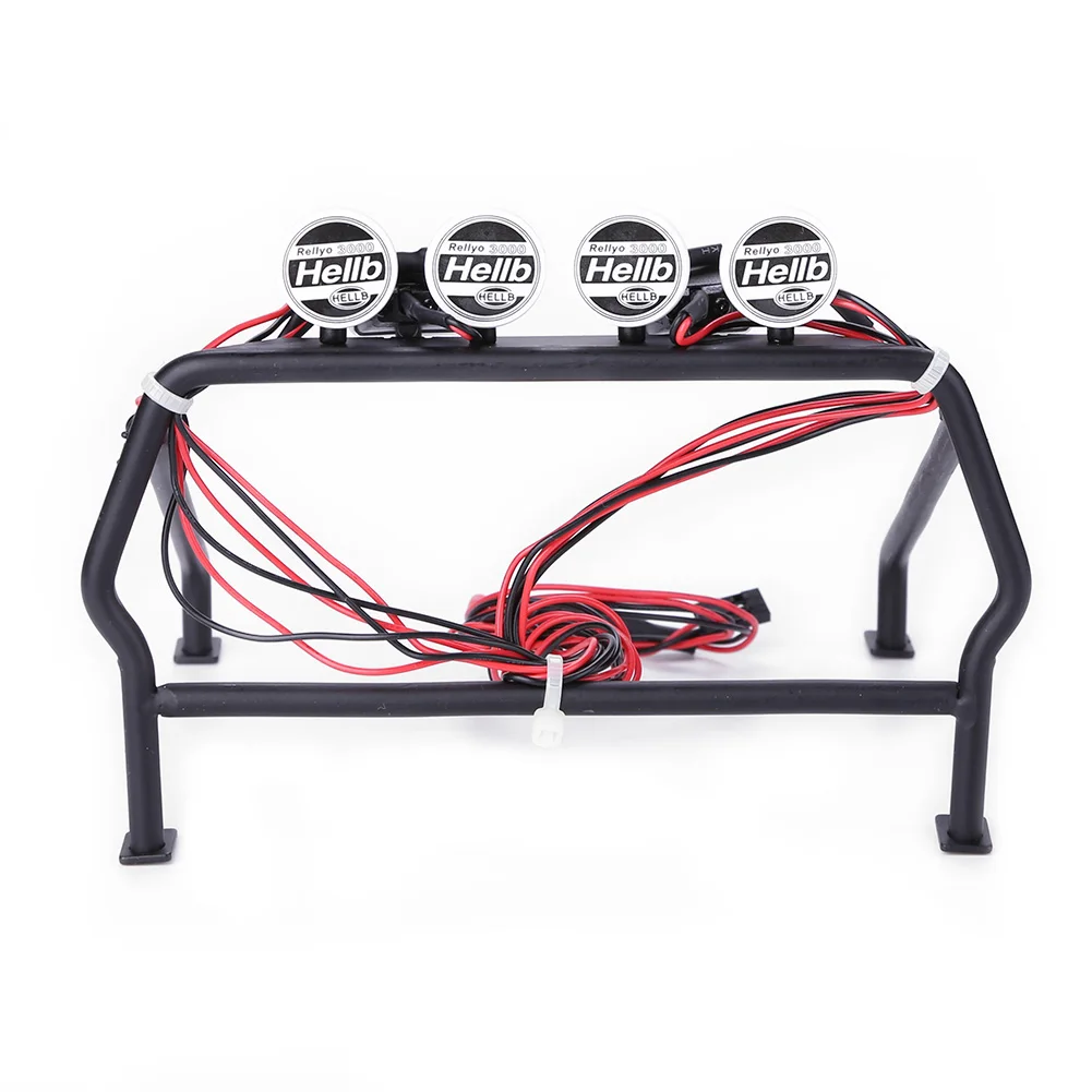 6개의 LED 조명이 있는 금속 롤 케이지 버킷 RC 자동차 루프 랙 롤 케이지 버킷 금속 RC 자동차 롤 케이지 버킷 (리모컨 자동차용)