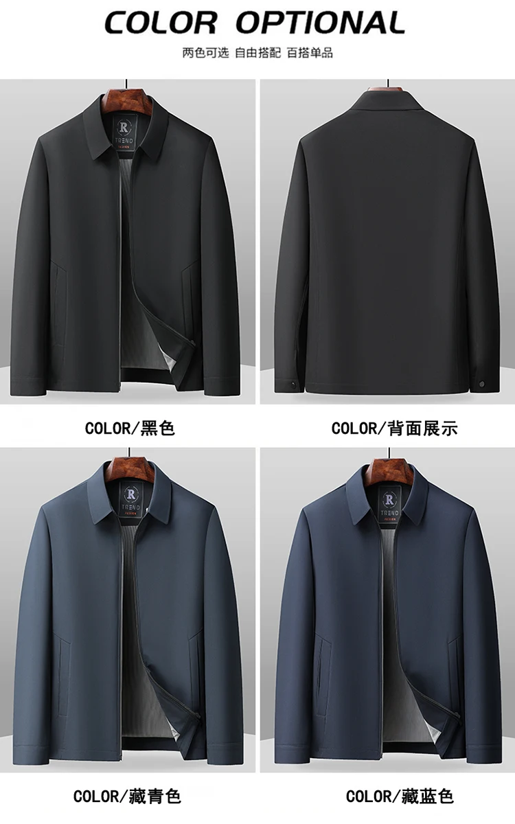 Outdoor-Mode mittleren Alters und ältere Menschen, einfarbig, koreanischer Stil, Sport, vielseitige Executive-Vater-Freizeit-Wanderjacke – Detail 7