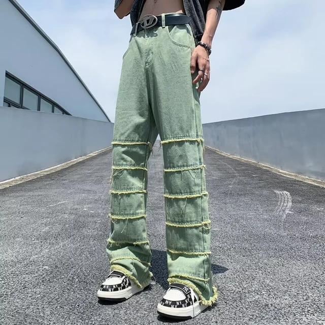 Jeans Masculinos 2023 Ropa Grunge Y2k Streetwear Baggy Empilhados Calças  Rasgadas Roupas Masculinas Bordado Gráfico Hip Hop Denim Calças Pantalon De  $154,29