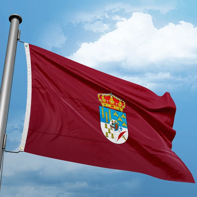 Bandiera Real Madrid 150x100 Cm - Con Striscia Spagna, Polyester 100%, Licenza Ufficiale - Foto 3