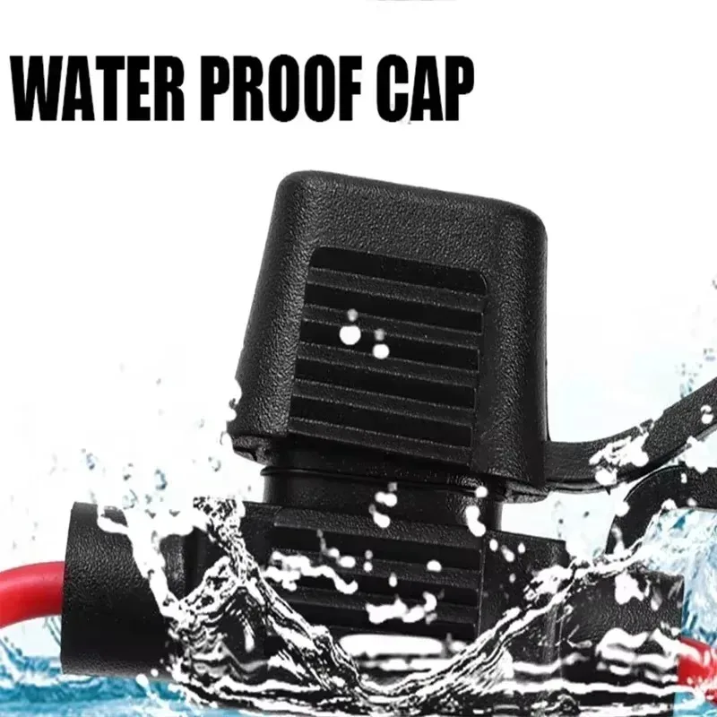 12V 30A Splash-Proof Automotive Fuse Holder with Cutoff Switch and Blade Fuses