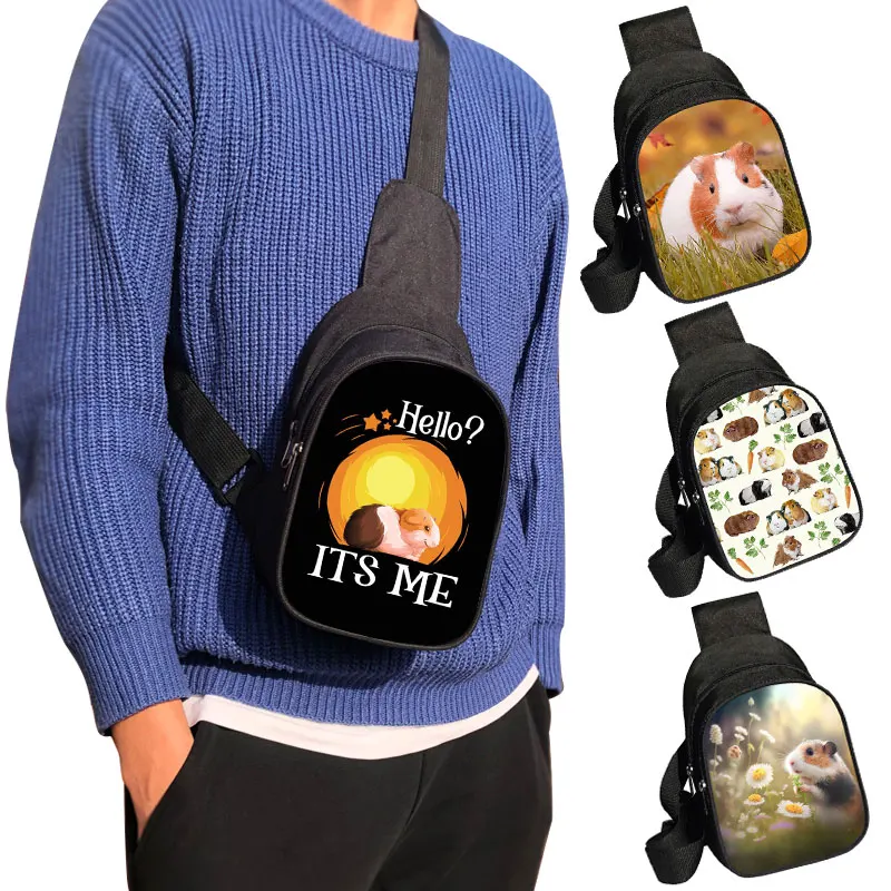 

Мультяшный хомяк/животное морская свинка нагрудная сумка с принтом женские сумки через плечо уличная портативная милая сумка-мессенджер держатель для телефона