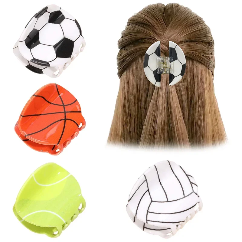 ncmama Mini Baseball Basketball Football Hair Claws Clip For Women Girls Creative Outdoor Sports Headdress Lady Hair Accessories girls outdoor sport shoes lady cotton shoes plus velvet to keep warm casual shoes soft bottom slip on hot sale winter fur hot