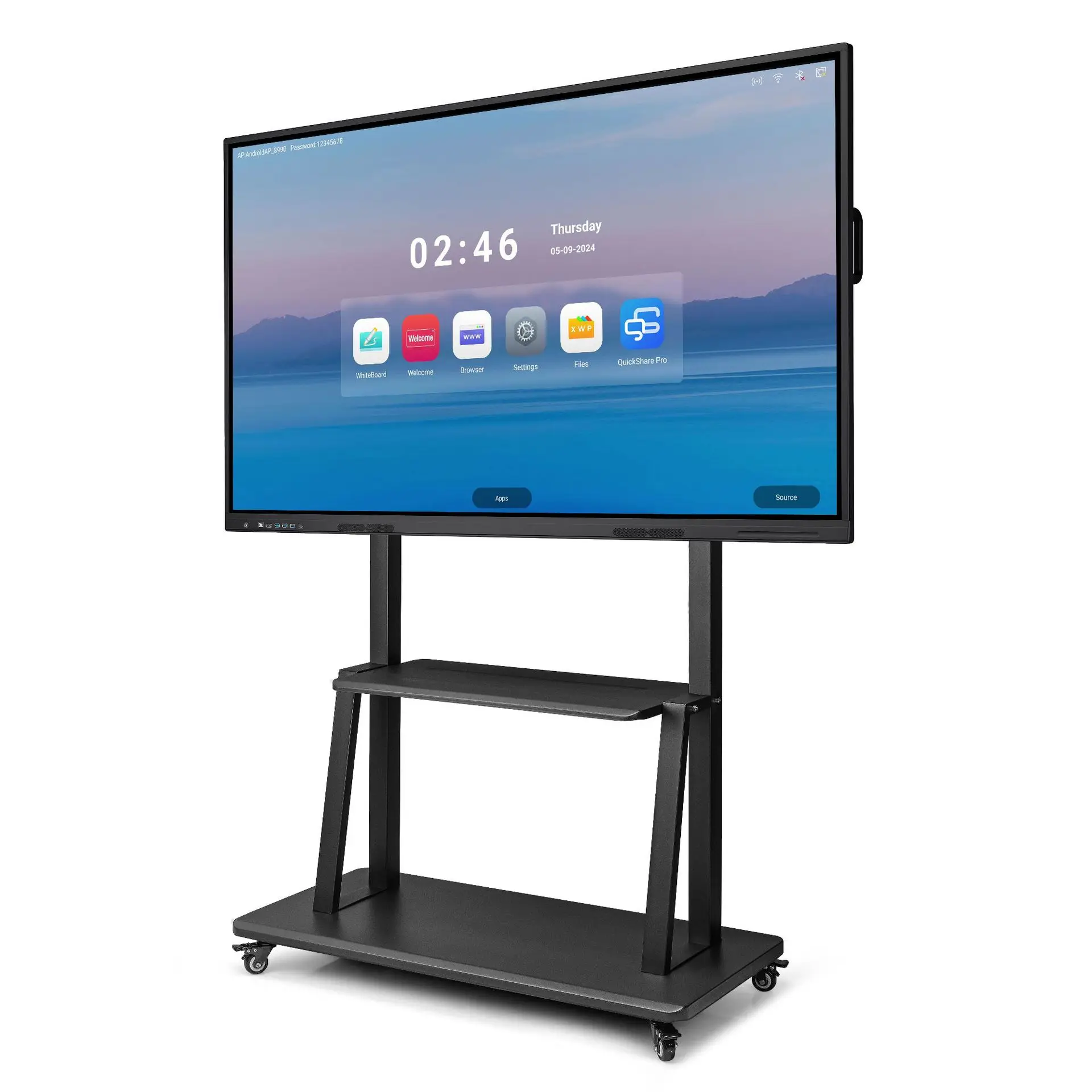 Office touch large screen electronic whiteboard with mobile bracket multimedia teaching all-in-one machine