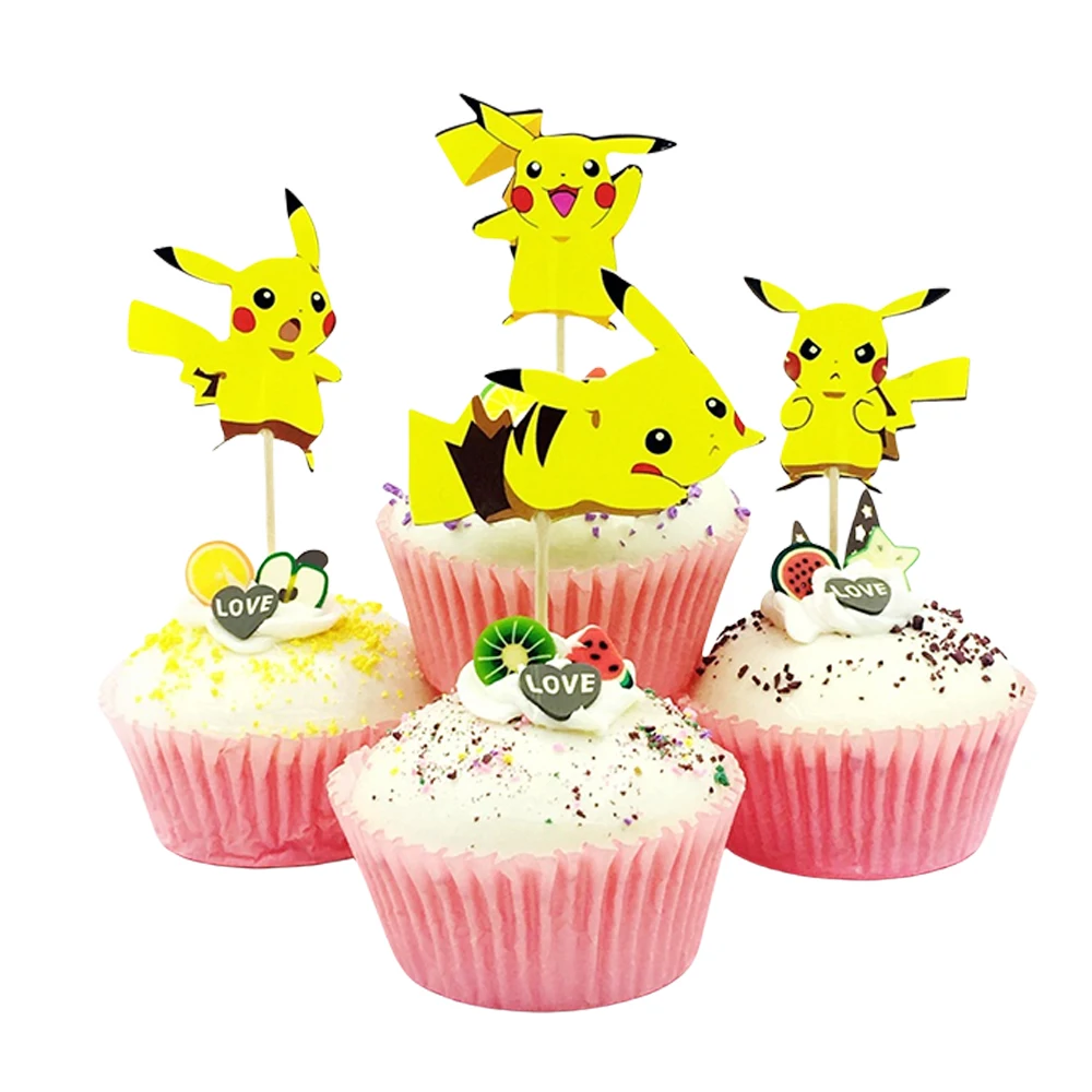 24 Stück/Packung Elfen-Kuchenaufsatz Anime-Figur Charizard Kuchendekoration Kawaii Kinder Geburtstagsparty Deko-Zubehör Spielzeug – Detail 4