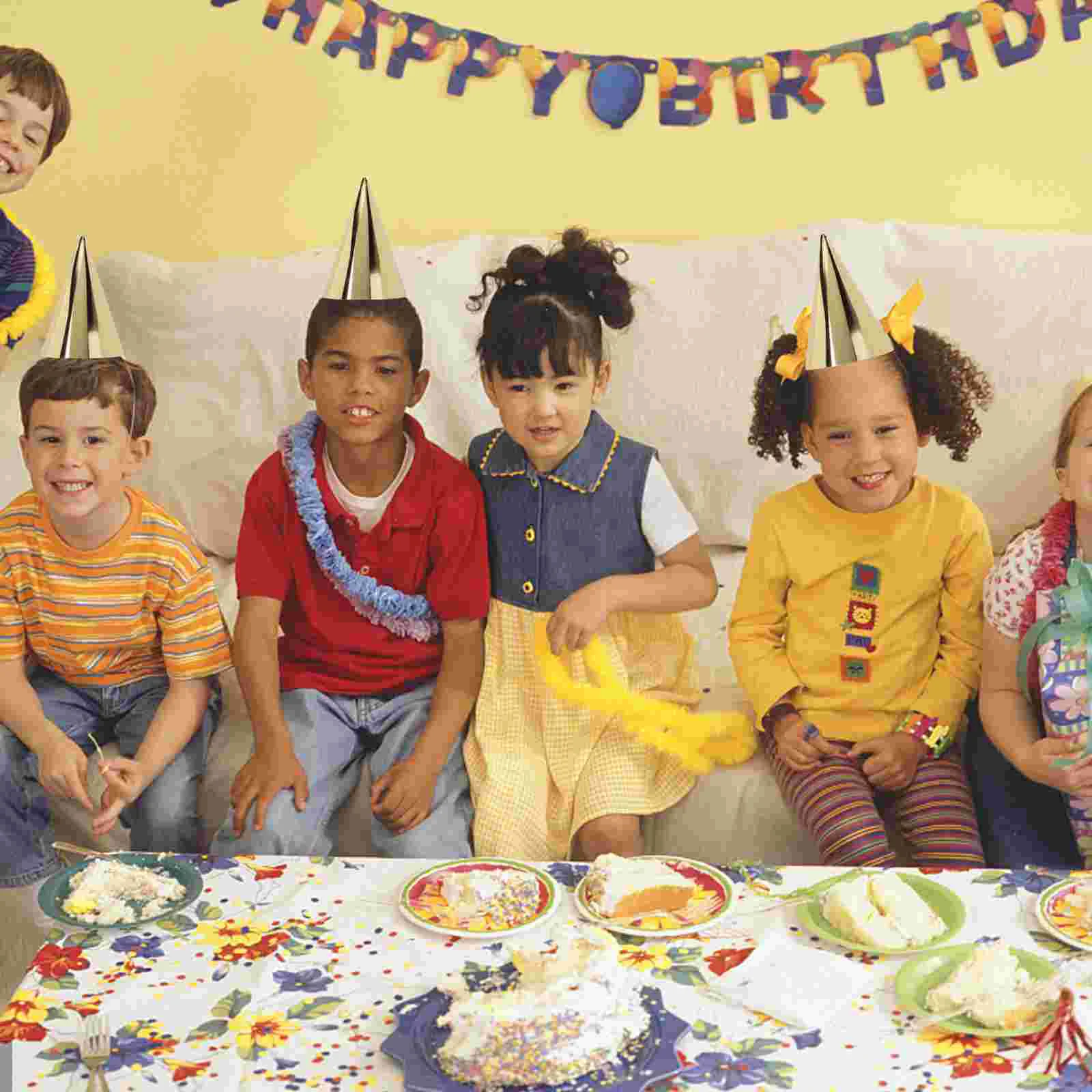 8 Pcs Baby Bonnet Gold Party Hat Birthday Cone Hats Children Caps Prop for Kids