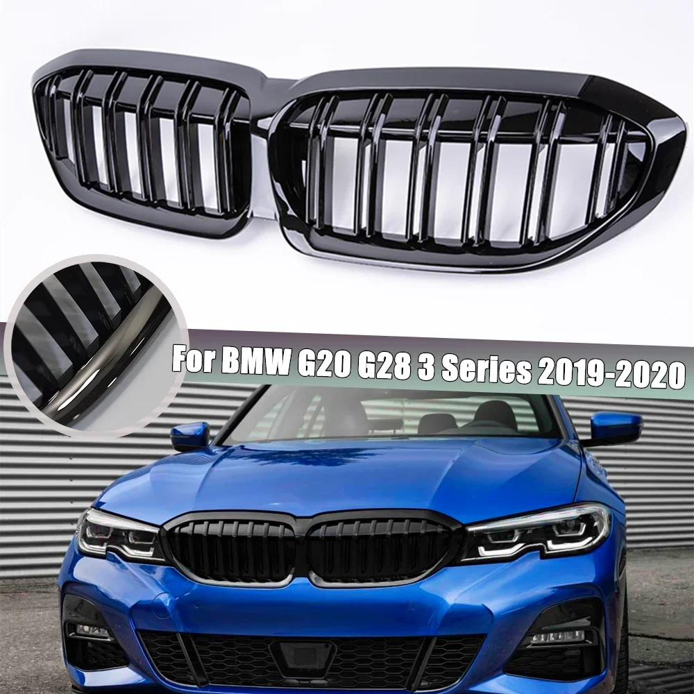 

Передний бампер автомобиля, глянцевая черная гоночная решетка для BMW G20 G28 3 серии 330i M3 340i 2019-2020, сменные автомобильные аксессуары