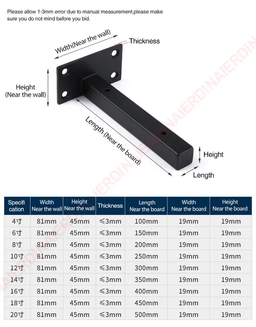 Staffe Per Mensole Invisibili - 4 Pezzi Da 20 Cm - Capacità Di Carico 70 Kg - Acciaio Resistente - Foto 5