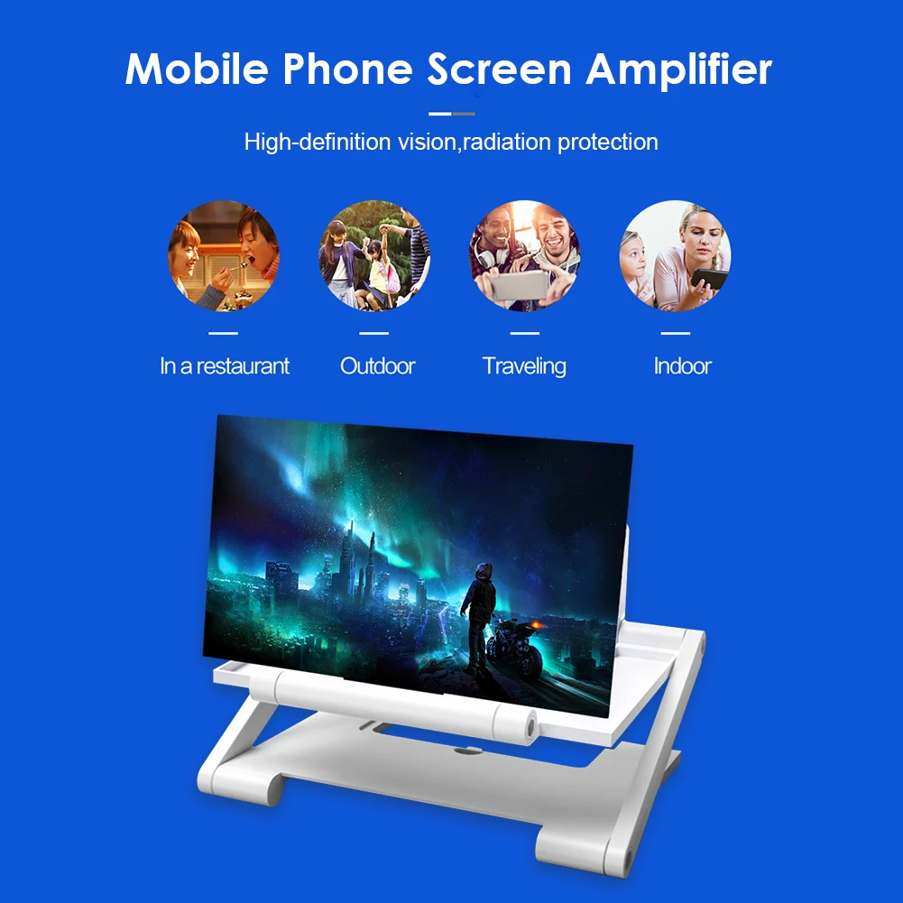 Foldable Holder Stand 8 inch 3D Phone Screen Amplifier Bracket Mobile Display Enlarged Stand