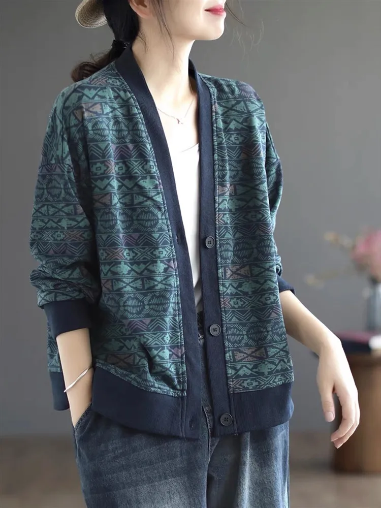 

Cotton Oversized Vintage Jackets For Women Causal Loose Spring Autumn Jacket Coat 2023 Cardigan Clothes Outerwear