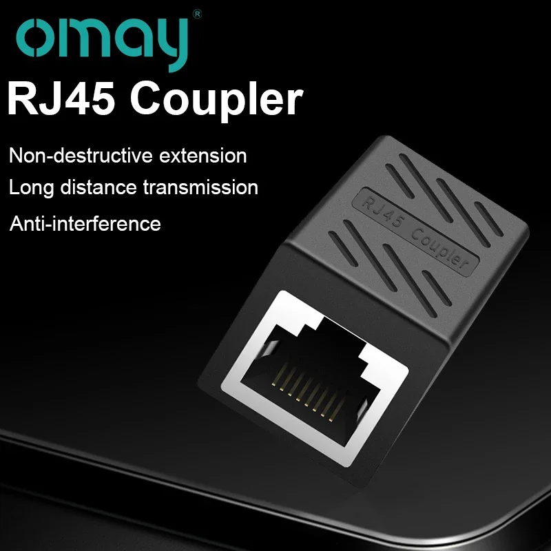 

OMAY Ethernet pass through terminal adapter 8P8C Unscreened cable expansion Connector Rj45 for Cat6A/7 AWG solid mounting cable