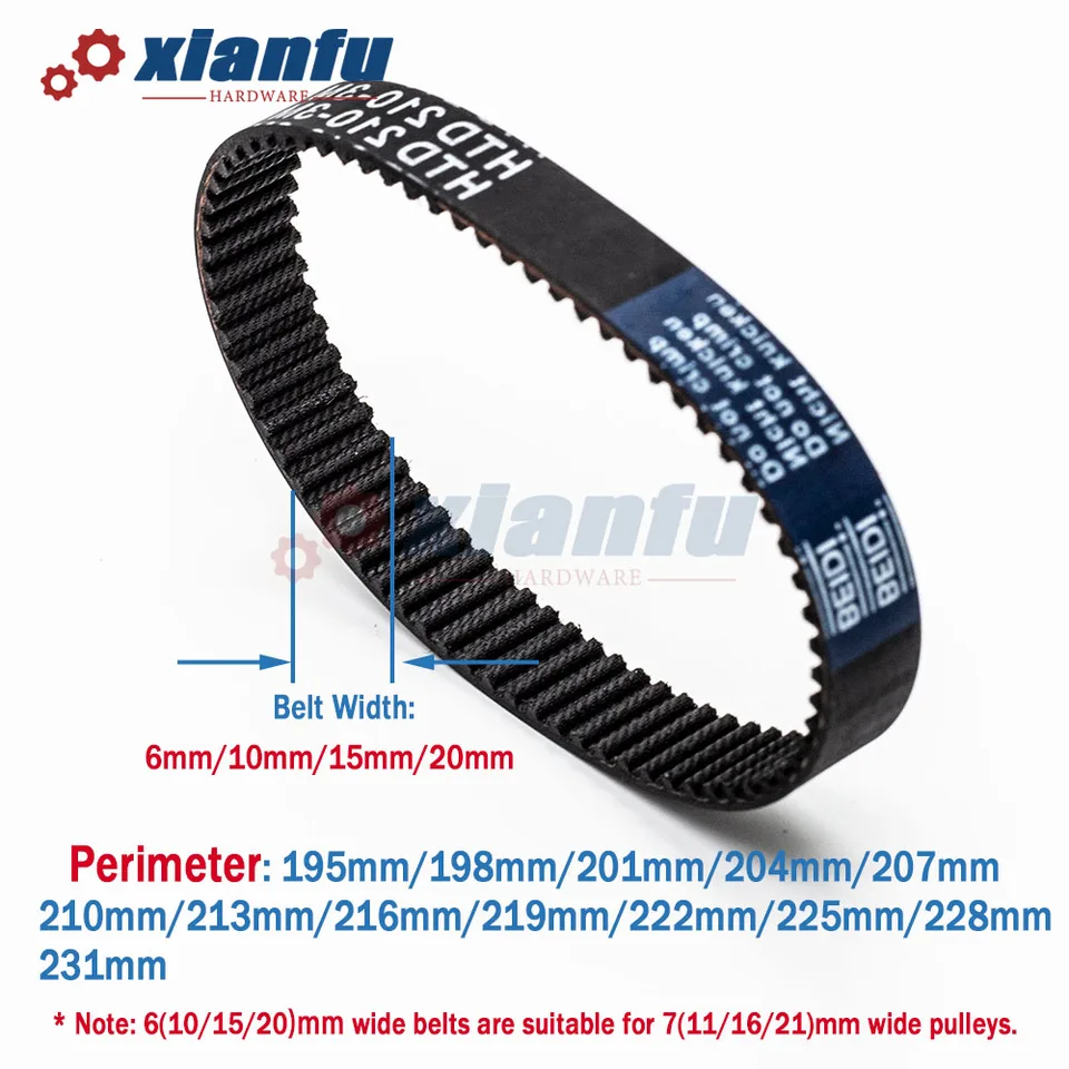 HTD 225-3M-10 Cinghie dentate in gomma Cinghia Stampante 3D Accessori Cinghia di Trasmissione sincrona ad Anello Chiuso in Gomma, lunghezza 225 mm, passo 3 mm, larghezza 10 mm