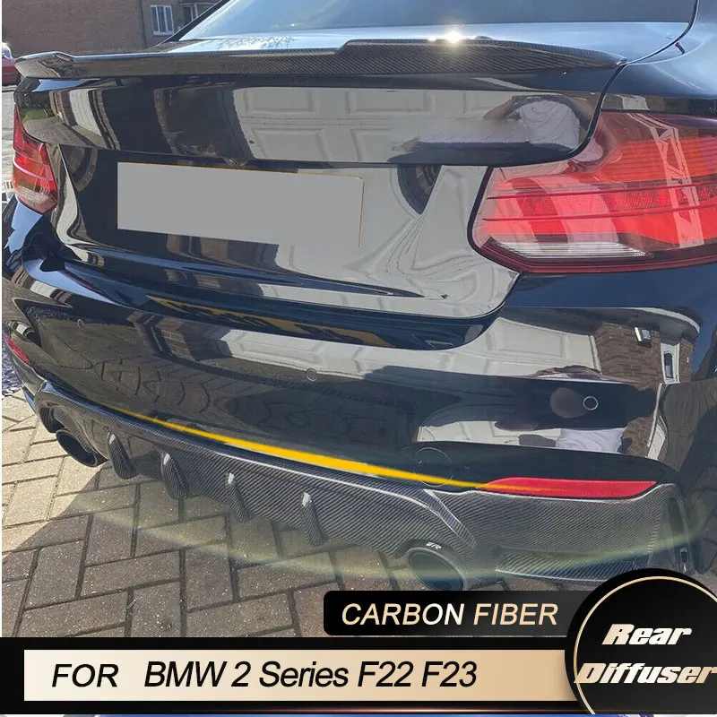 

Car Rear Bumper Lip Spoiler Diffuser for BMW F22 M Sport Coupe Convertible 2014-2017 220i 230i 235i Carbon Fiber / FRP Black