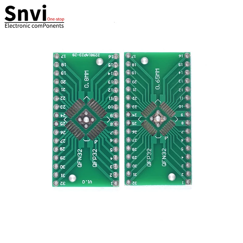 10 Stück QFN32 QFP32 Adapterplatine SMT auf DIP 0,8/0,65 mm Abstand Adapterplatine