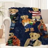 Fashion B-Bears Cute Blanket Plush Nap Sofa rug for P-POLO-S Living Room Warm Office Bedroom Birthday Home Travel Kid Gifts 6