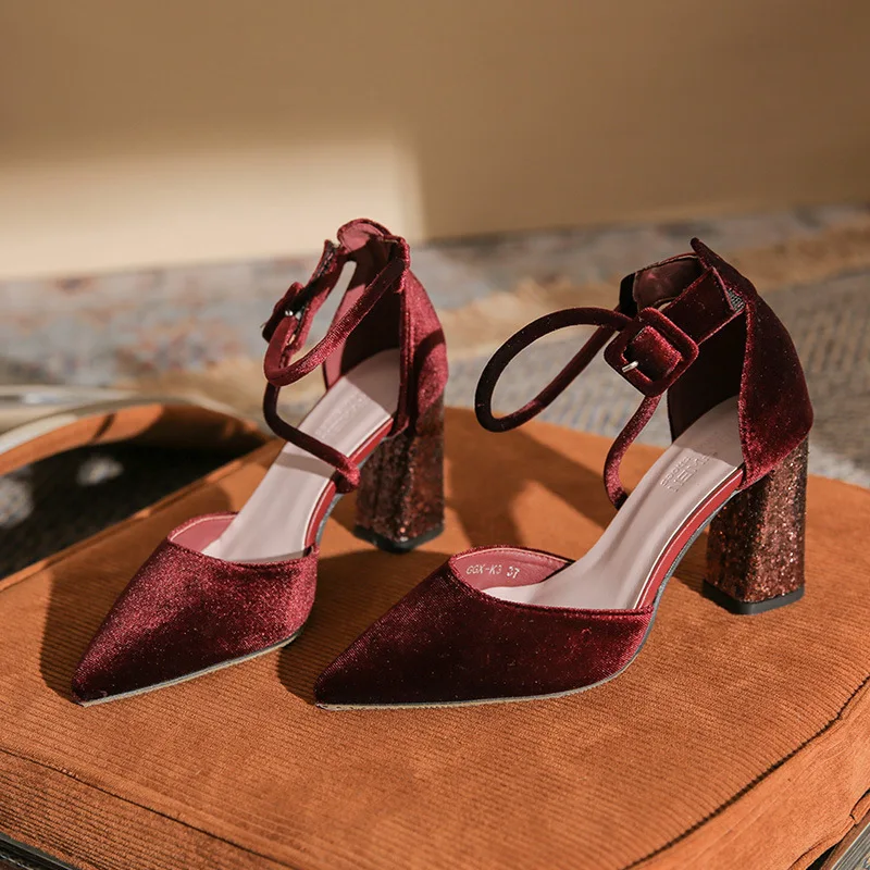 

Летняя женская обувь, фирменные туфли-лодочки на тонком каблуке, остроносые баскетбольные Босоножки на платформе, женские блестящие модные облегающие туфли, 2023