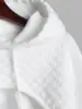 ZAFUL Women's Casual Athleisure Style Solid Color Jacquard Textured Drawstring Drop Shoulder Shrug Style Crop Hoodie 3