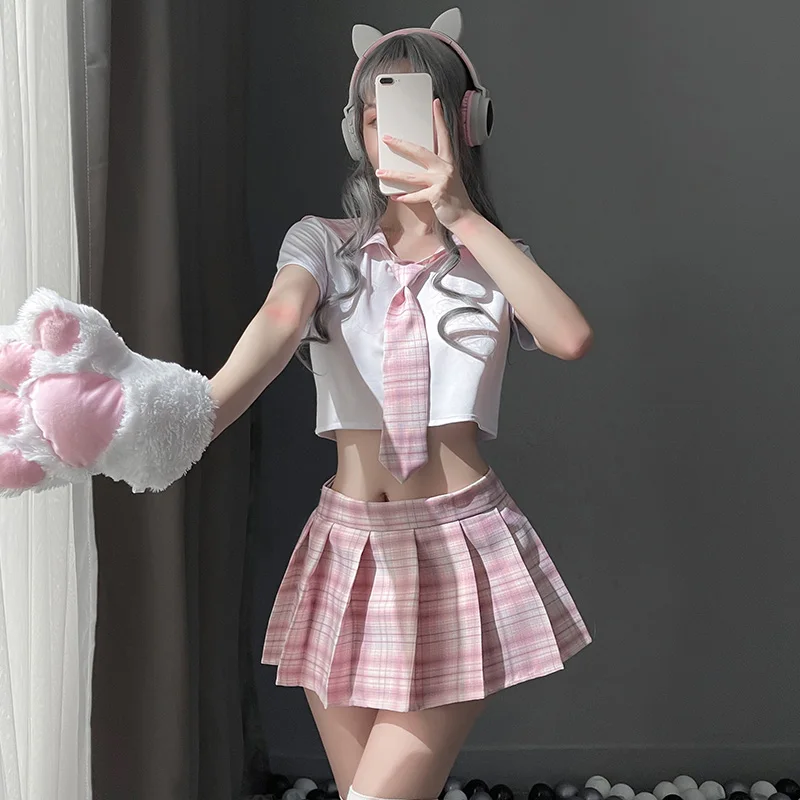Japanese Plaid School Girl JK Uniform Role Play Costume for Women women lingerie women lingerie set women cosplay costume