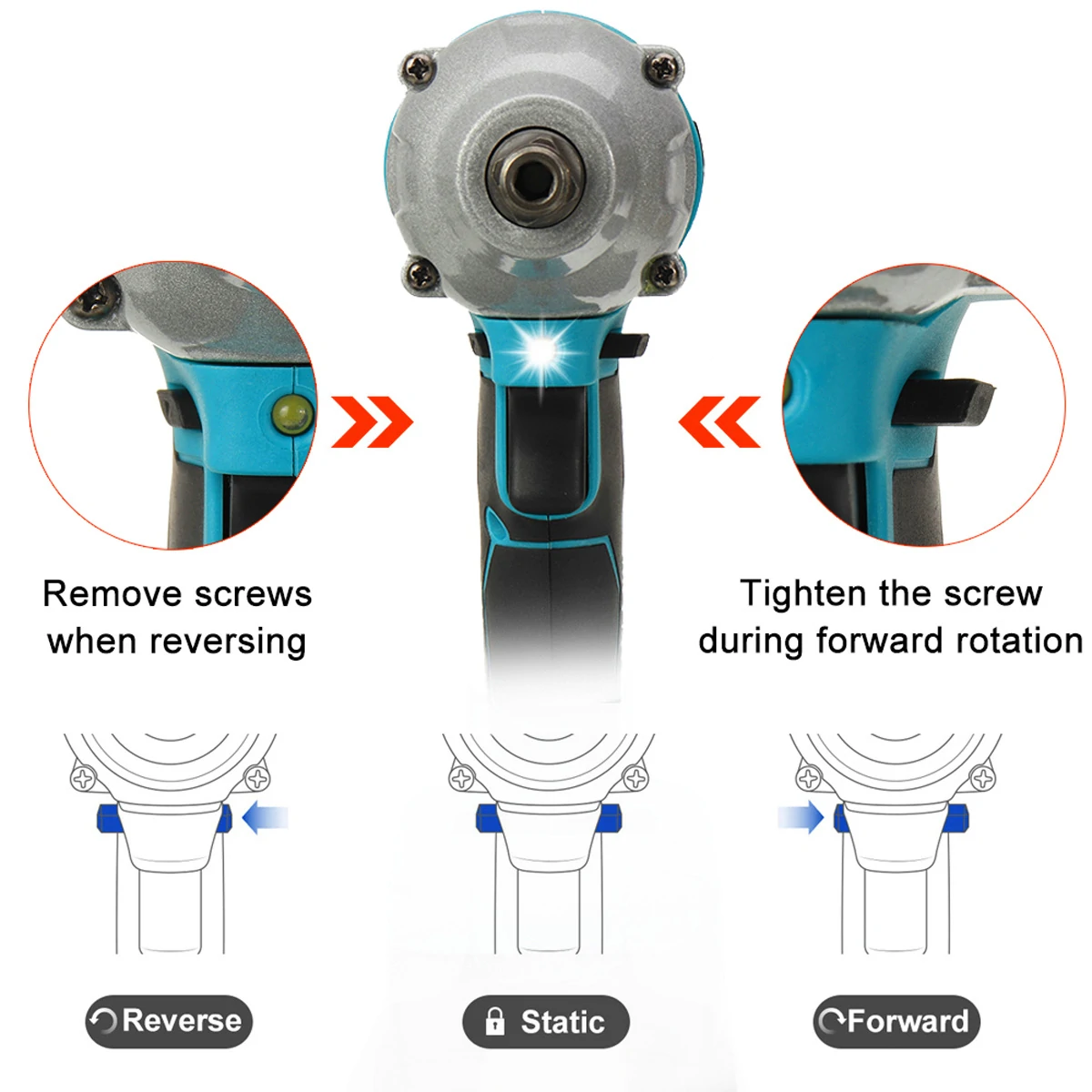 Drillpro Electric Power Tool Set 800N.M Electric Wrench Rotary Hammer 13mm Power Drill 125mm Angle Grinder For Mak 18V
