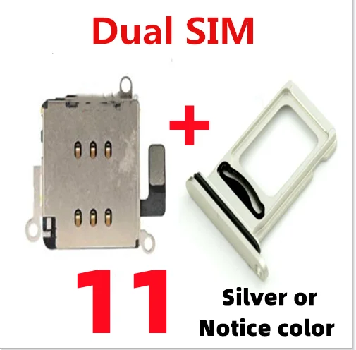 AliSunny Dual Sim Card Reader with Tray Slot Holder Adapter