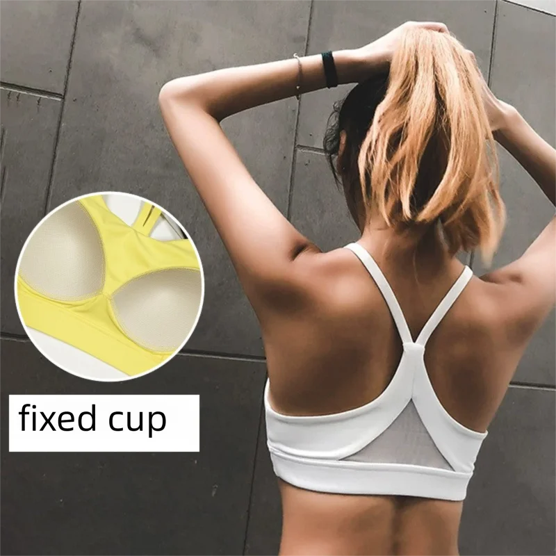 High Support Sports Bra for Women, Racerback Running Yoga Bra with Removable Pads, Sexy Back Workout Crop Top