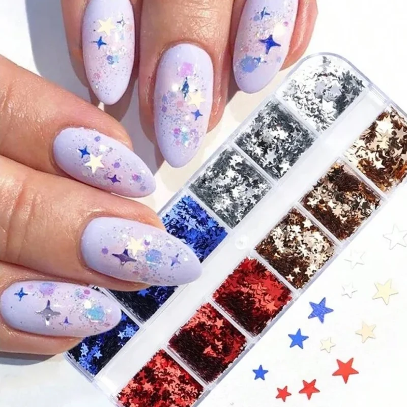 Holographic Butterfly Nail Charms with Sparkling Glitter Sequins