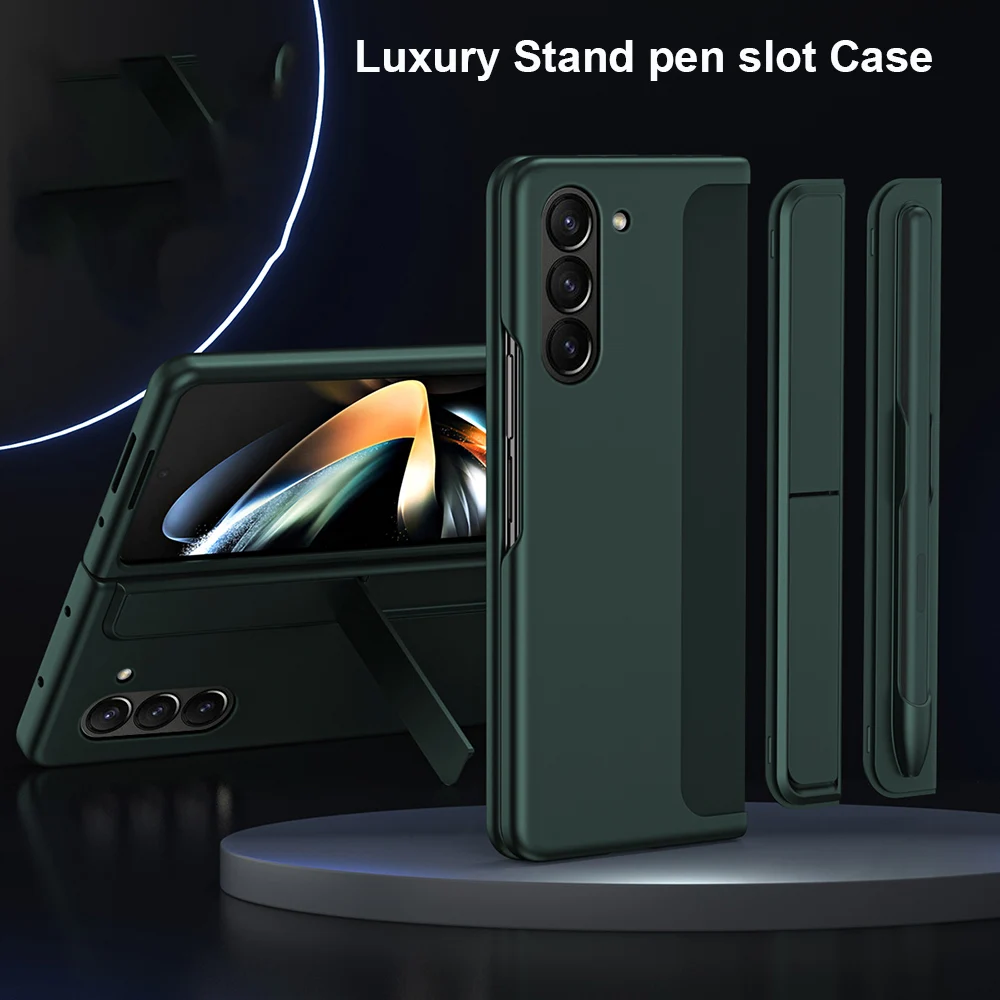 

Чехол для Samsung Galaxy Z Fold 5 с S-держателем для ручек, чехол для телефона с подставкой для Samsung Z Fold 5, роскошный тонкий ударопрочный чехол