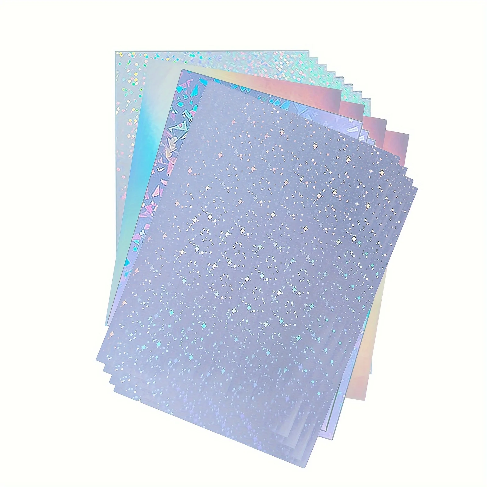 

Hybrid styles A6 Transparent Holographic Overlay Lamination Film A6 Self-Adhesive Laminate Waterproof Vinyl Sticker Paper.