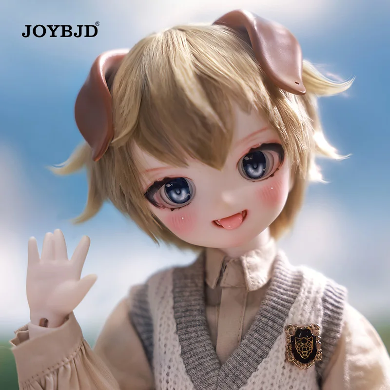 Joybjd Bjd Dolls Elvin 1/4 Autumn Modern Preppy Style Anime Head Dog Ear Accessories Joints Doll Resin Toy DIY Gift Dolls