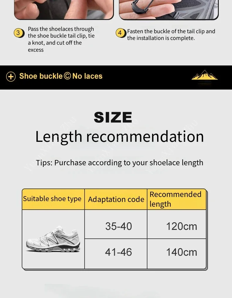 Runde Tennis-Schnürsenkel ohne Binden für Laufschuhe, Erwachsene & Kinder, Schwarz/Weiß, Schnürsenkel-Zubehör – Detail 12