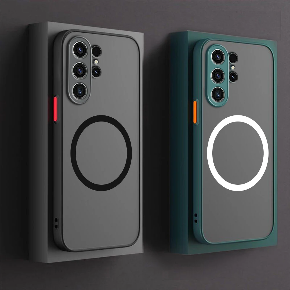 S23UltraCaseForMagsafeWirelessChargingPCMatteBackCoverfor