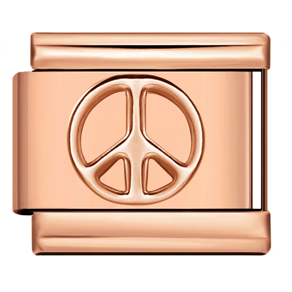 GEMOSA Einfache Trendy Rose Gold Farbe Kreuz Pentagramm Katze Glyph Edelstahl Charme Italienischen 9mm Schmuck Armband Machen DIY – Detail 3