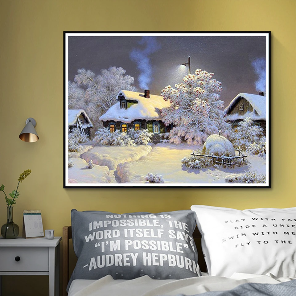 5D DIY Diamond Painting Landscape House Rhinestone Art Picture Full Square/Round Diamond Embroidery Mosaic Home Decoration Gift diamond painting diamond art painting kit diamond painting set